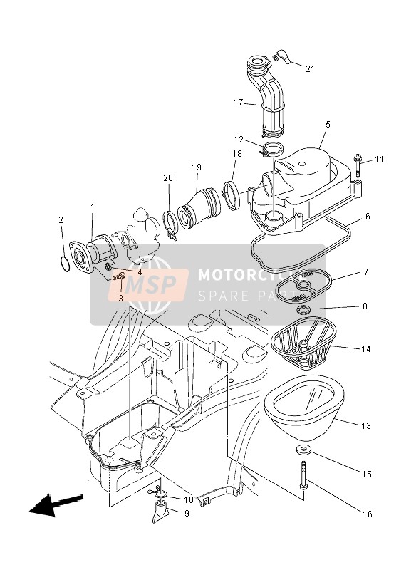 Yamaha YFM125 GRIZZLY 2x4 2012 Intake for a 2012 Yamaha YFM125 GRIZZLY 2x4