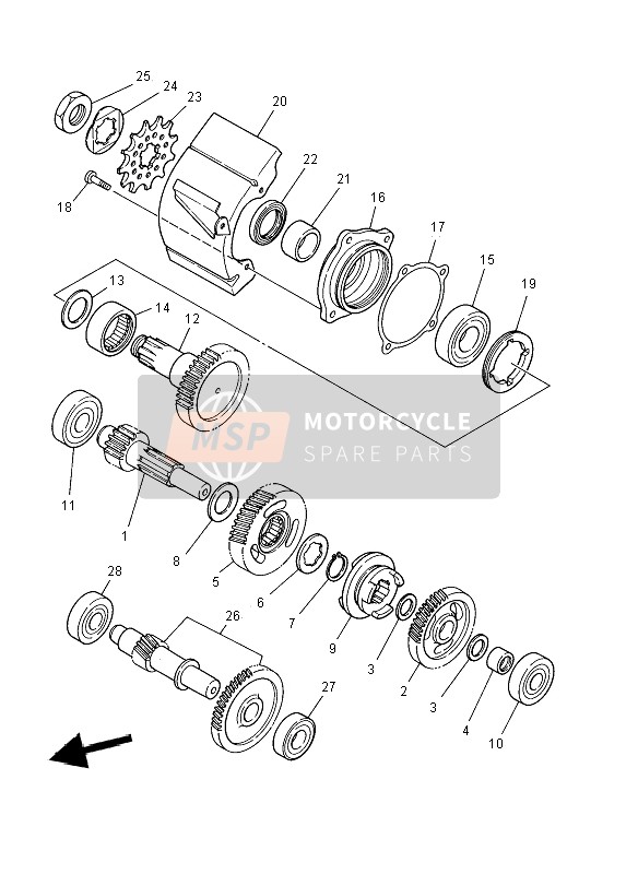 Yamaha YFM125 GRIZZLY 2x4 2012 Trasmissione per un 2012 Yamaha YFM125 GRIZZLY 2x4