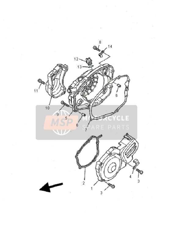 Yamaha YFS200 BLASTER 2001 Crankcase Cover 1 for a 2001 Yamaha YFS200 BLASTER