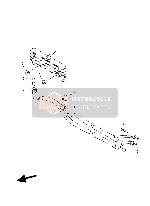 Yamaha YFM250R 2012 Enfriador de aceite para un 2012 Yamaha YFM250R