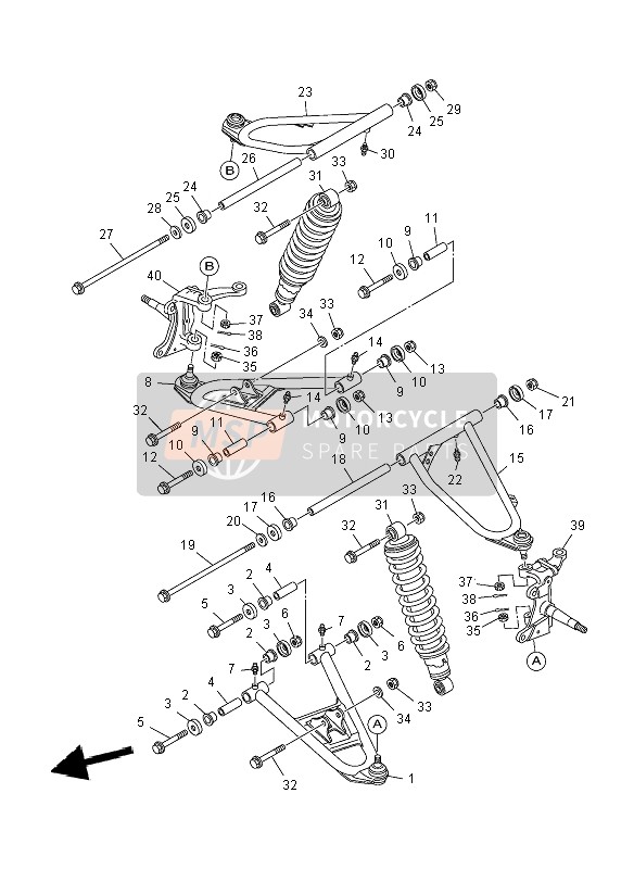 Yamaha YFM250R 2012 AUFHÄNGUNG VORNE & RAD für ein 2012 Yamaha YFM250R