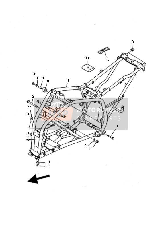 Yamaha YFS200 BLASTER 2001 Frame voor een 2001 Yamaha YFS200 BLASTER