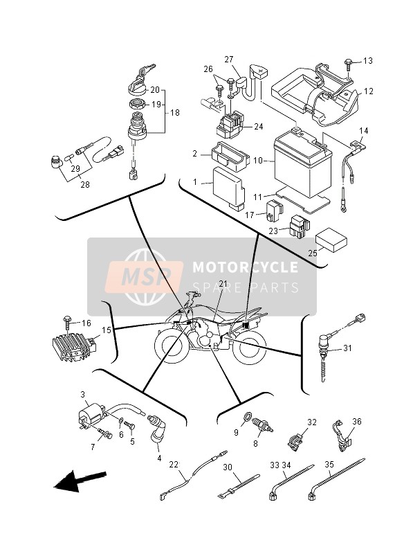 Yamaha YFM250R 2012 Electrical 1 for a 2012 Yamaha YFM250R