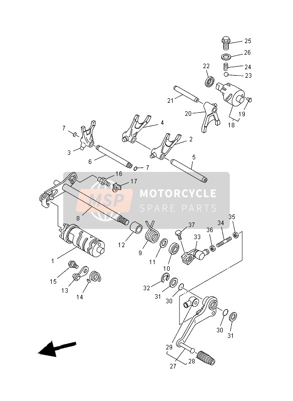 Yamaha YFM350R 2012 Shift Cam & Fork for a 2012 Yamaha YFM350R