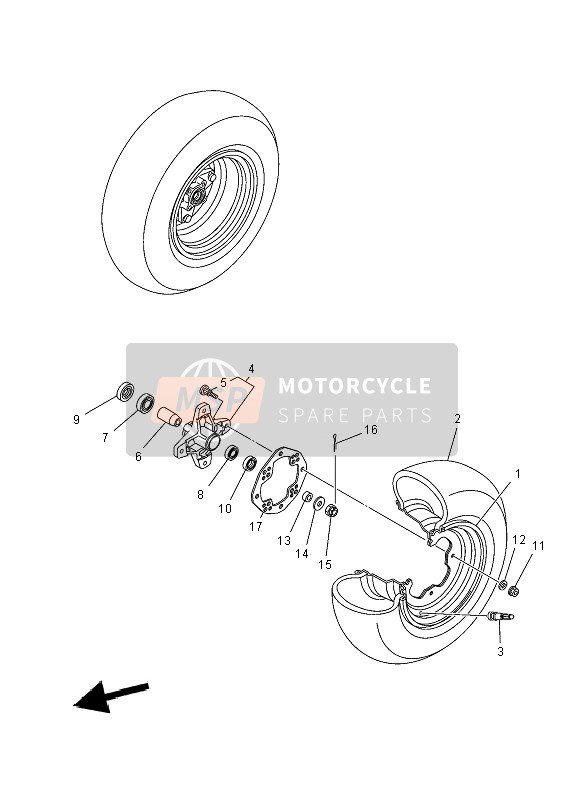 Yamaha YFM350R 2012 Front Wheel for a 2012 Yamaha YFM350R