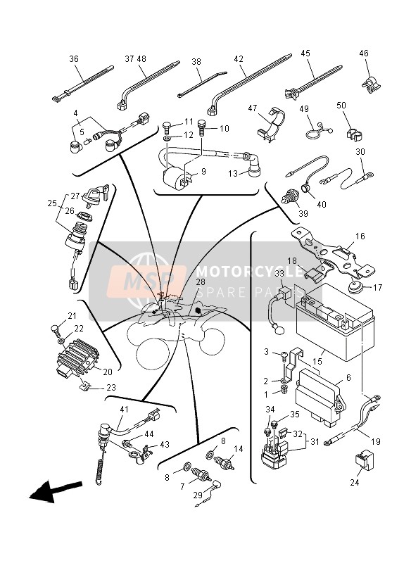 Yamaha YFM350R 2012 Electrical 1 for a 2012 Yamaha YFM350R