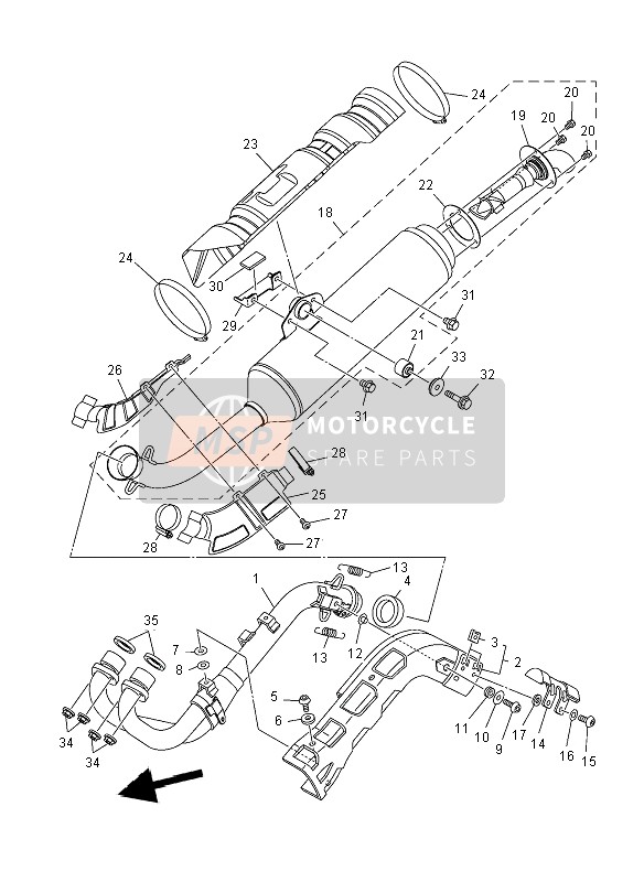 Yamaha YFM550F GRIZZLY EPS 4x4 2012 Scarico per un 2012 Yamaha YFM550F GRIZZLY EPS 4x4