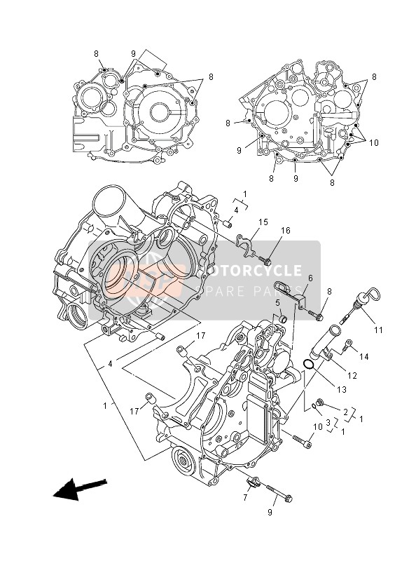 Yamaha YFM550F GRIZZLY EPS 4x4 2012 Crankcase for a 2012 Yamaha YFM550F GRIZZLY EPS 4x4