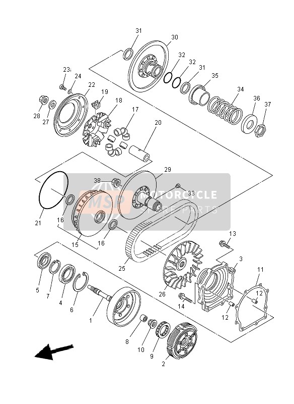 Yamaha YFM550F GRIZZLY EPS 4x4 2012 Clutch for a 2012 Yamaha YFM550F GRIZZLY EPS 4x4