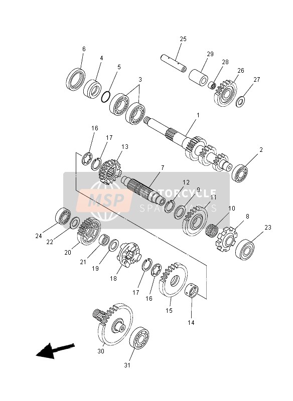 Yamaha YFM550F GRIZZLY EPS 4x4 2012 Transmission for a 2012 Yamaha YFM550F GRIZZLY EPS 4x4