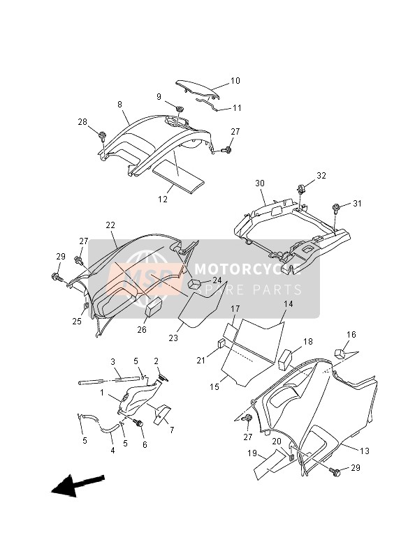 1HPF17F00000, Side Cover Comp. 2, Yamaha, 1