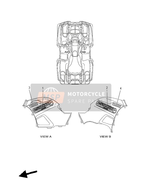 Yamaha YFM550F YAMAHA BLACK 2012 Grafica per un 2012 Yamaha YFM550F YAMAHA BLACK