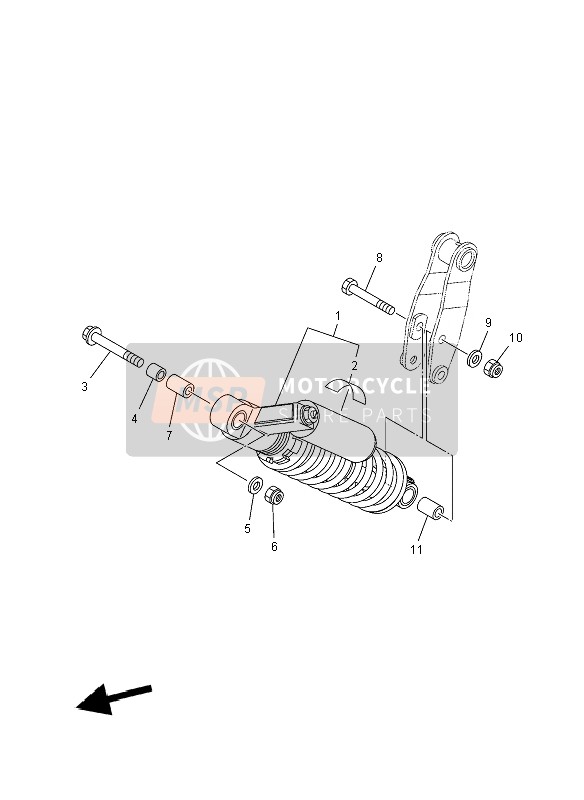 Yamaha YFM700R 2012 Suspensión trasera para un 2012 Yamaha YFM700R