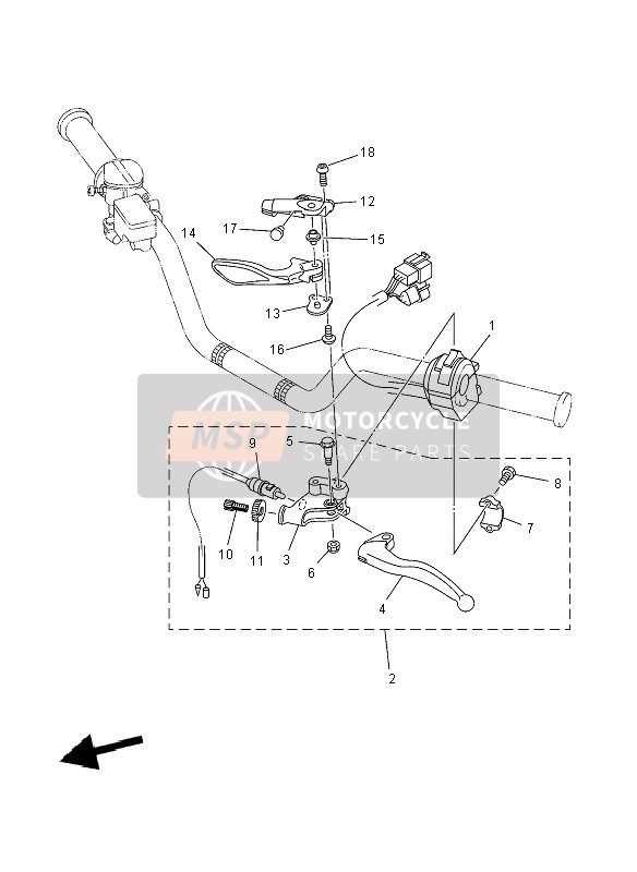 Yamaha YFM700R 2012 Commutateur de poignée & Levier pour un 2012 Yamaha YFM700R