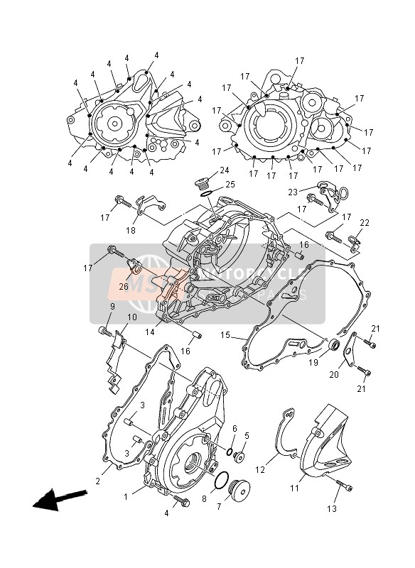 Yamaha YFM700R SE 2012 Crankcase Cover 1 for a 2012 Yamaha YFM700R SE