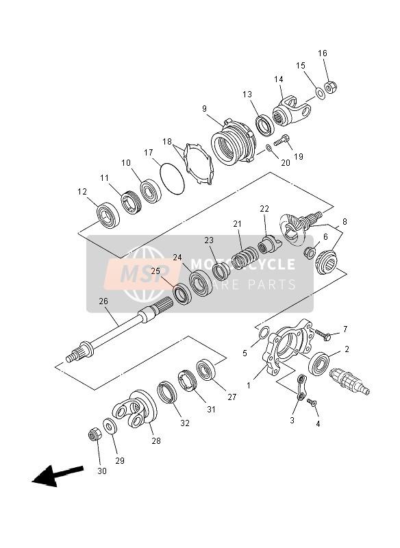 Yamaha YFM450F GRIZZLY EPS 4x4 2012 Middle Drive Gear for a 2012 Yamaha YFM450F GRIZZLY EPS 4x4