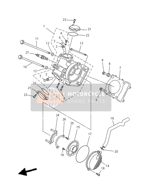 Yamaha YFM450F GRIZZLY IRS 4x4 2012 Cylinder Head for a 2012 Yamaha YFM450F GRIZZLY IRS 4x4