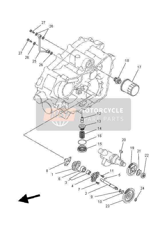 Yamaha YFM450F GRIZZLY IRS 4x4 2012 La pompe à huile pour un 2012 Yamaha YFM450F GRIZZLY IRS 4x4