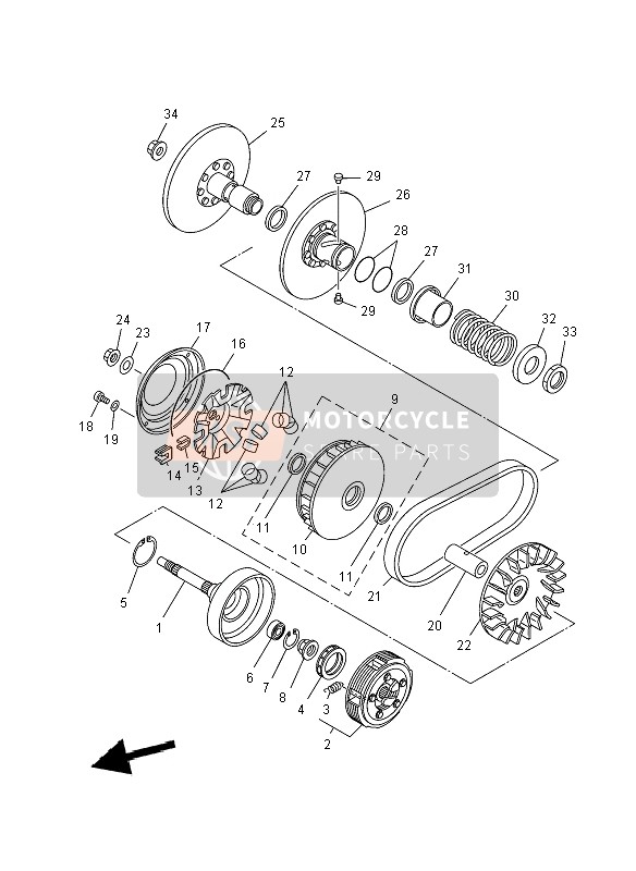 Yamaha YFM450F GRIZZLY IRS 4x4 2012 Clutch for a 2012 Yamaha YFM450F GRIZZLY IRS 4x4