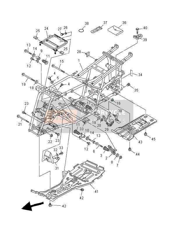 Yamaha YFM450F GRIZZLY IRS 4x4 2012 Cuadro para un 2012 Yamaha YFM450F GRIZZLY IRS 4x4