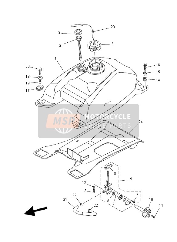 Yamaha YFM450F GRIZZLY IRS 4x4 2012 Réservoir d'essence pour un 2012 Yamaha YFM450F GRIZZLY IRS 4x4