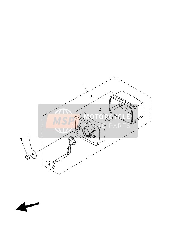 Yamaha YFM450F GRIZZLY IRS 4x4 2012 RÜCKLICHT für ein 2012 Yamaha YFM450F GRIZZLY IRS 4x4