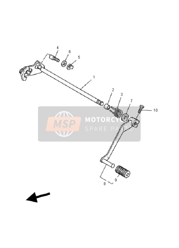 Yamaha YFZ350 BANCHEE 2001 Shift Shaft for a 2001 Yamaha YFZ350 BANCHEE