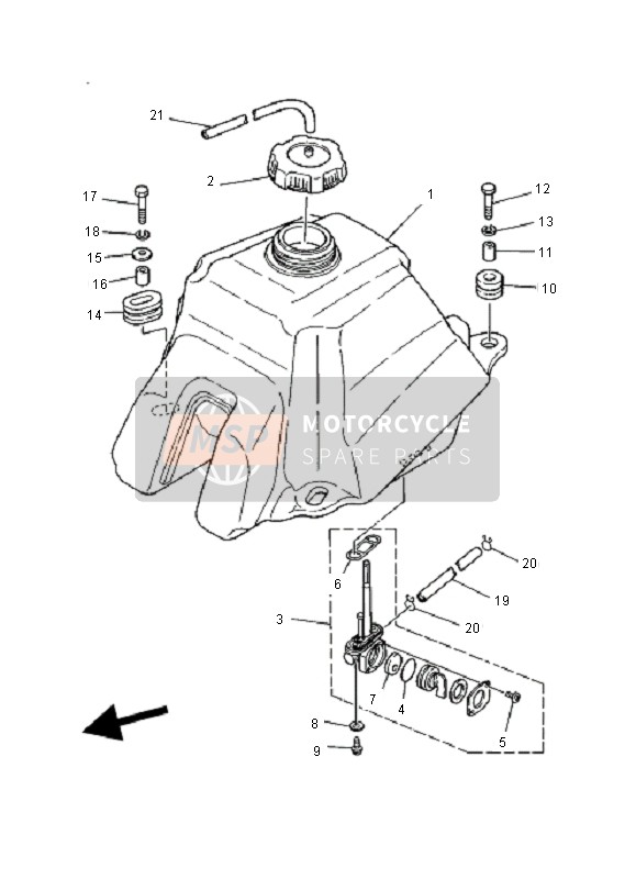 Yamaha YFZ350 BANCHEE 2001 TANK für ein 2001 Yamaha YFZ350 BANCHEE