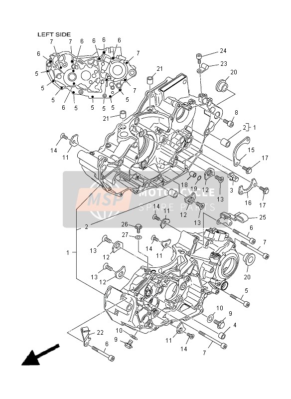 Yamaha YFZ450R SE 2012 Caja Del Cigüeñal para un 2012 Yamaha YFZ450R SE