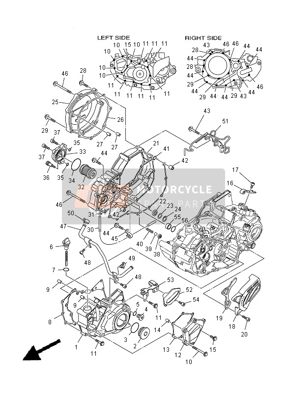 Yamaha YFZ450R SE 2012 KURBELGEHÄUSEABDECKUNG 1 für ein 2012 Yamaha YFZ450R SE