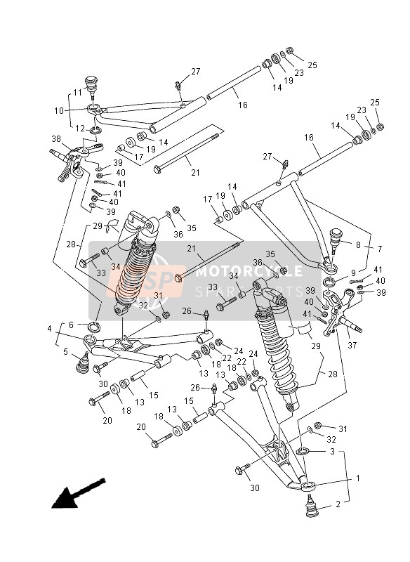 Yamaha YFZ450R SE 2012 Front Suspension & Wheel for a 2012 Yamaha YFZ450R SE