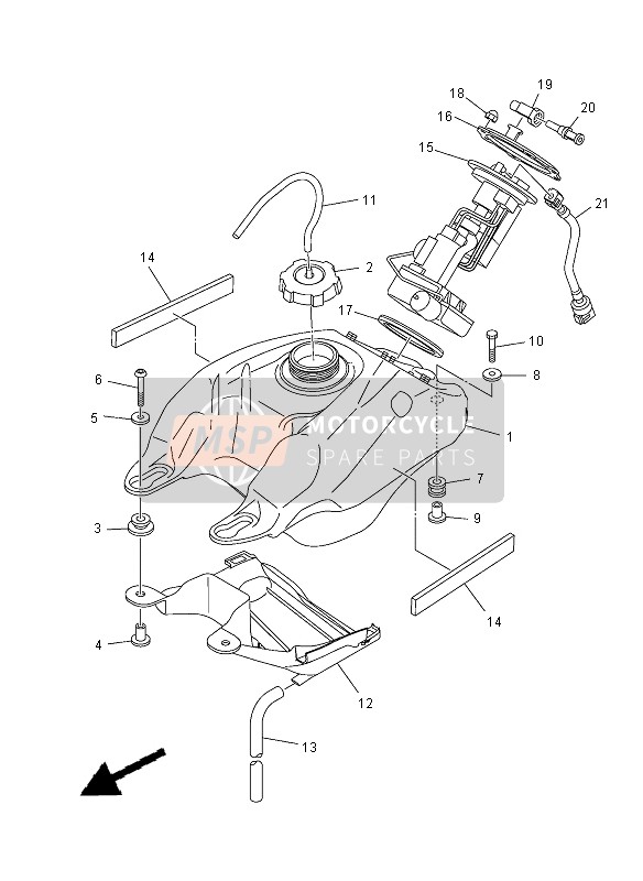 Yamaha YFZ450R SE 2012 Réservoir d'essence pour un 2012 Yamaha YFZ450R SE