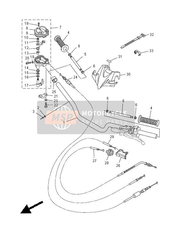 Yamaha YFZ450R SE 2012 Stuurhandvat & Kabel voor een 2012 Yamaha YFZ450R SE