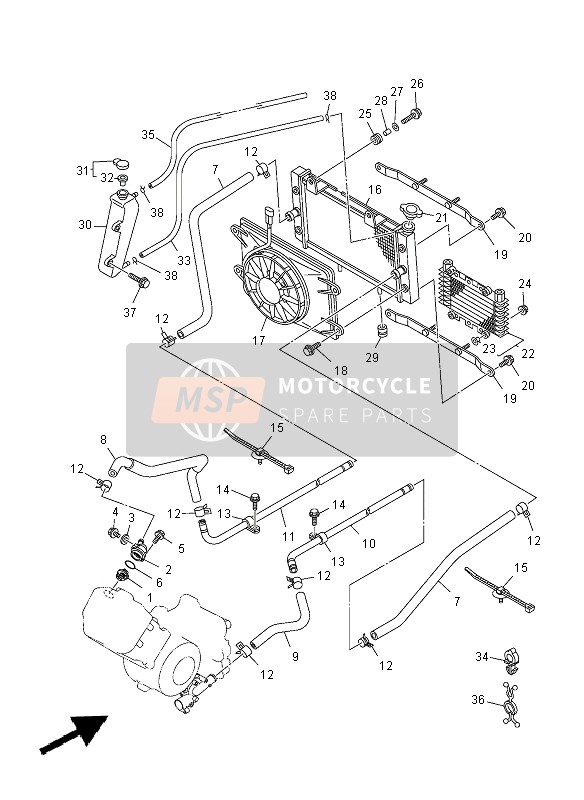 Yamaha YXR700F 2012 KÜHLER & SCHLAUCH für ein 2012 Yamaha YXR700F