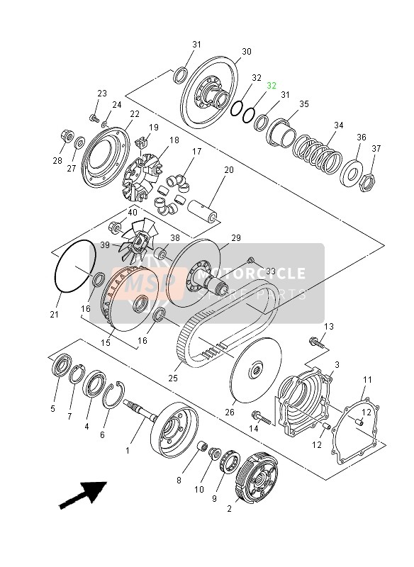 2P5176490000, Entretoise, Yamaha, 1