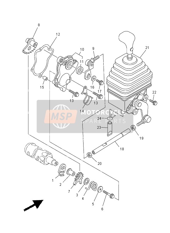 Yamaha YXR700F 2012 Arbre de changement de vitesse pour un 2012 Yamaha YXR700F