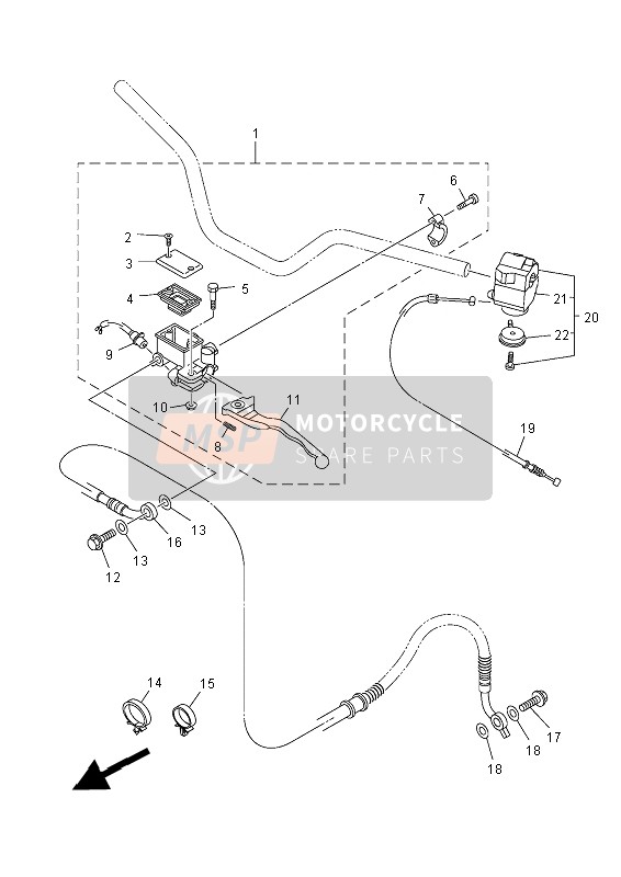 Yamaha YFM90R 2013 Rear Master Cylinder for a 2013 Yamaha YFM90R