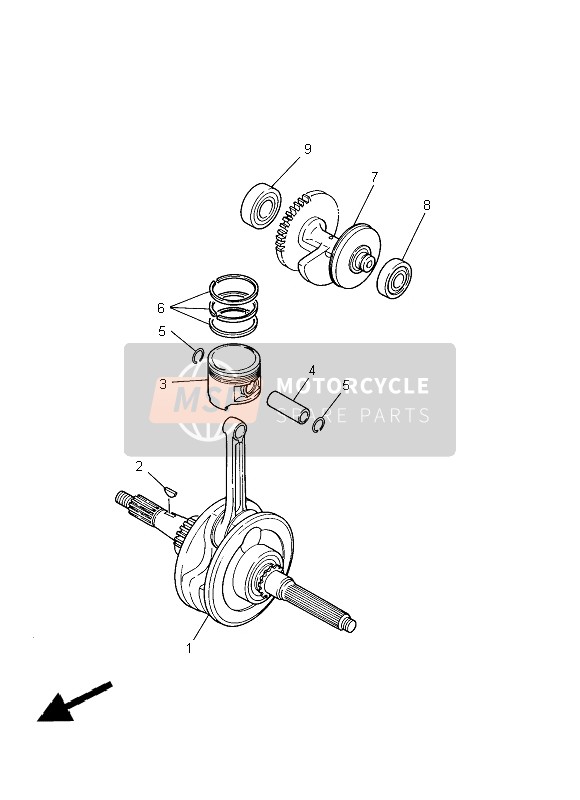 Yamaha YFM125F GRIZZLY 2x4 2013 Crankshaft & Piston for a 2013 Yamaha YFM125F GRIZZLY 2x4