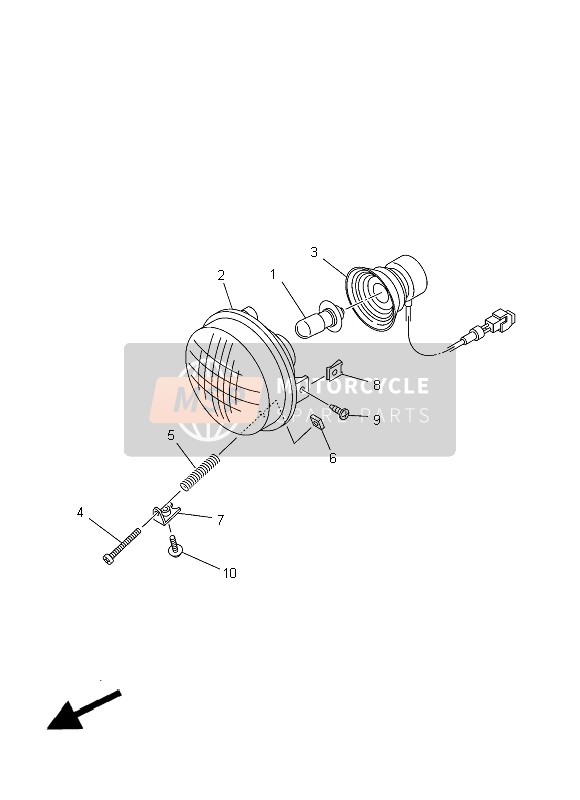 Yamaha YFM125F GRIZZLY 2x4 2013 Faro para un 2013 Yamaha YFM125F GRIZZLY 2x4