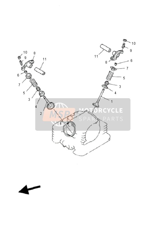 Yamaha YFM125 BREEZE 2002 Valvola per un 2002 Yamaha YFM125 BREEZE