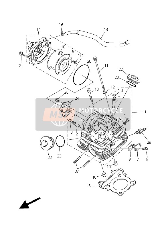 Yamaha YFM250R RAPTOR 2013 Culasse pour un 2013 Yamaha YFM250R RAPTOR