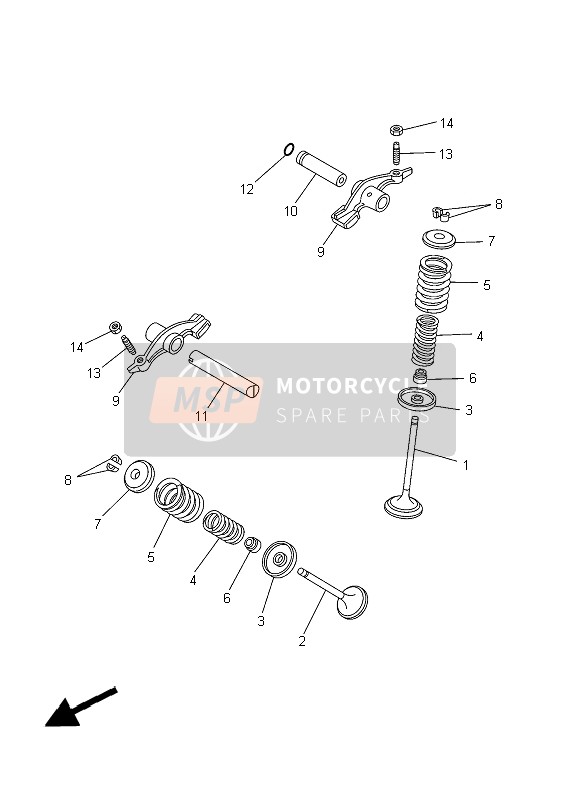 Yamaha YFM250R RAPTOR 2013 Válvula para un 2013 Yamaha YFM250R RAPTOR