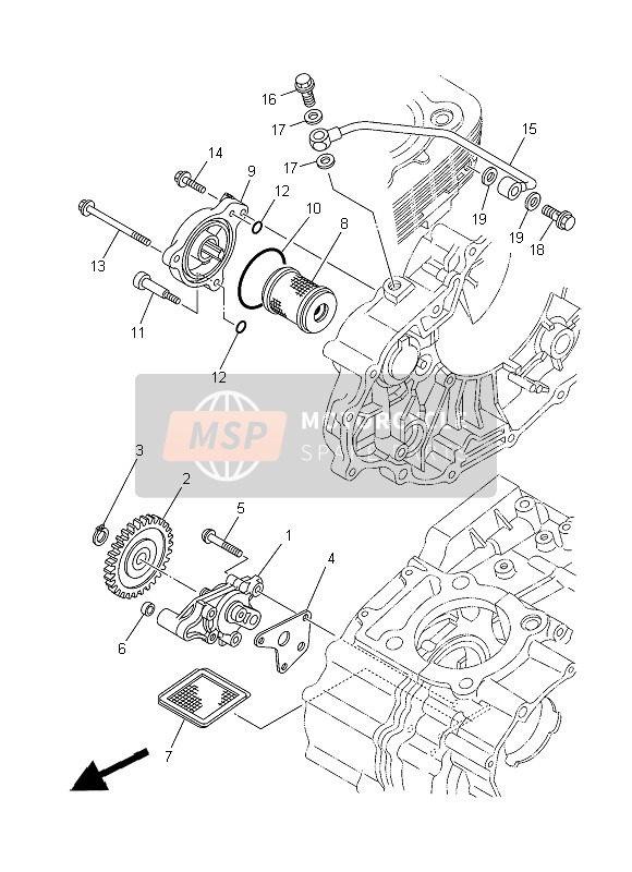 Yamaha YFM250R RAPTOR 2013 Oliepomp voor een 2013 Yamaha YFM250R RAPTOR