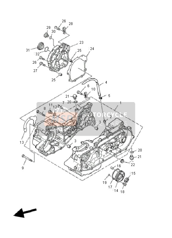 Yamaha YFM125 BREEZE 2002 Crankcase for a 2002 Yamaha YFM125 BREEZE