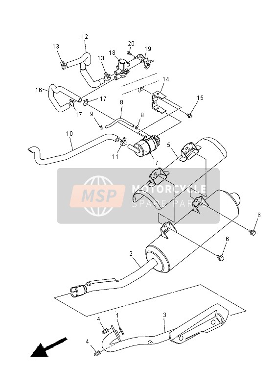 Yamaha YFM300F GRIZZLY 2x4 2013 Échappement pour un 2013 Yamaha YFM300F GRIZZLY 2x4