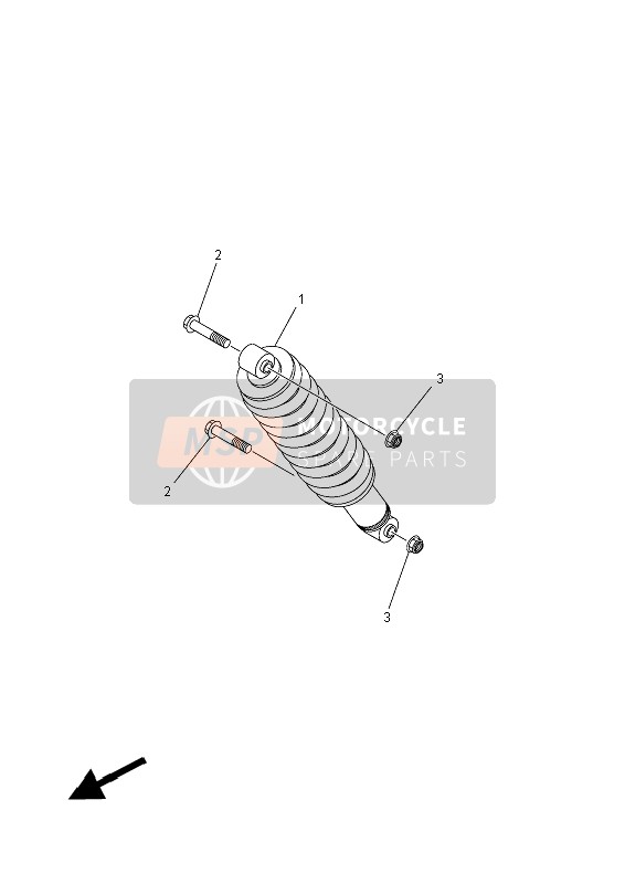 1SCF22100000, Schokdemper Assy, Achter, Yamaha, 0