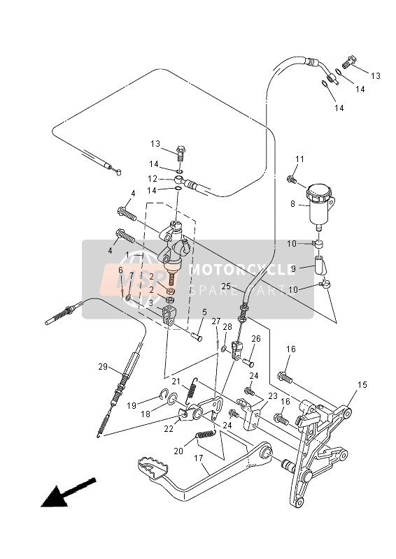 Yamaha YFM300F GRIZZLY 2x4 2013 Rear Master Cylinder for a 2013 Yamaha YFM300F GRIZZLY 2x4