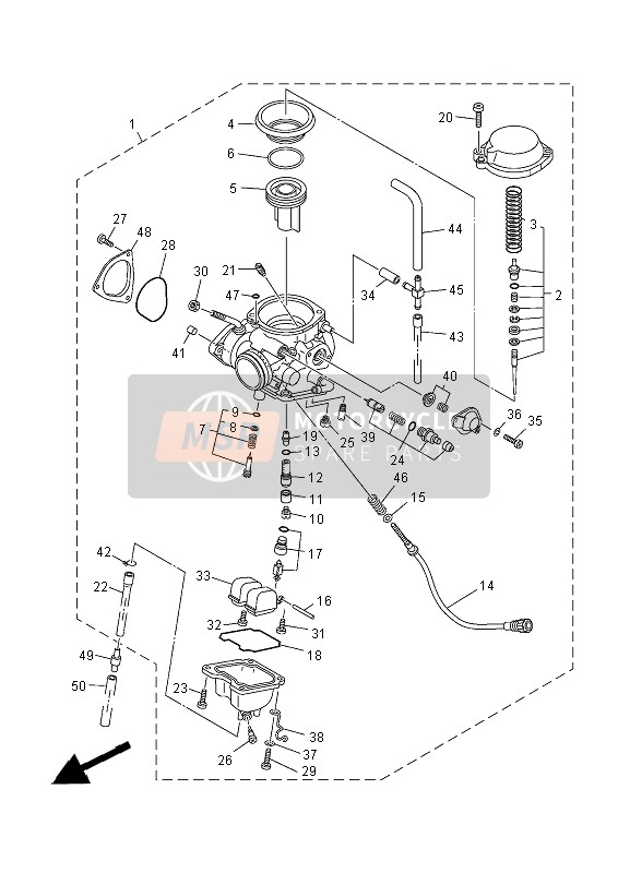 Yamaha YFM350 2013 Carburatore per un 2013 Yamaha YFM350