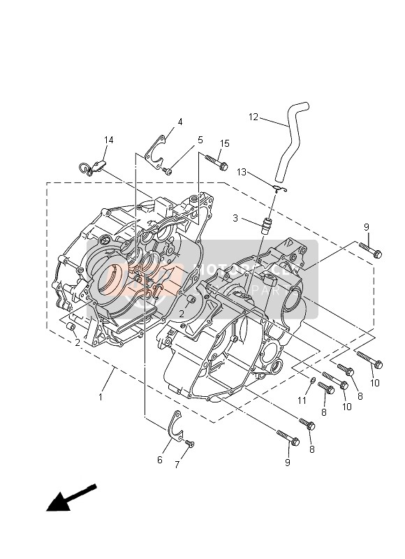 Yamaha YFM350 2013 Kurbelgehäuse für ein 2013 Yamaha YFM350