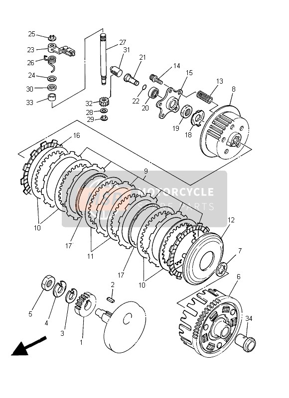 Yamaha YFM350 2013 Embrague para un 2013 Yamaha YFM350